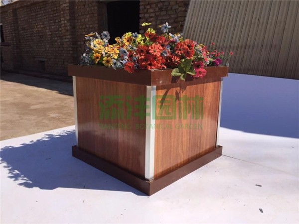 鋁合金組合花箱，木紋漆花箱，仿真花藝景觀(guān)鋁合金花箱